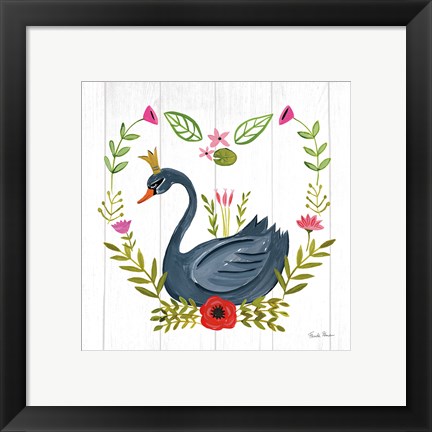 Framed Swan Love II Print