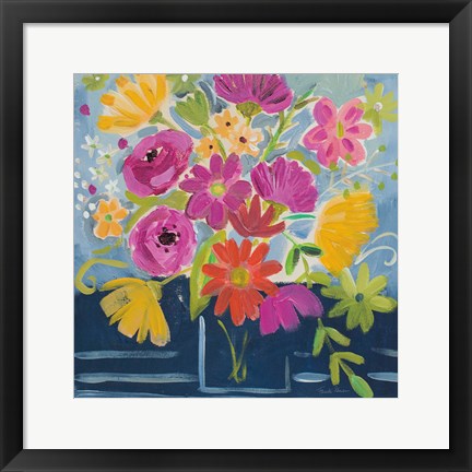 Framed Folk Floral III Print