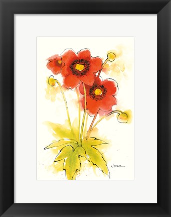 Framed Flores Rojas II Print