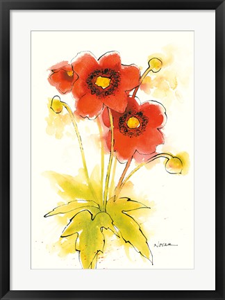 Framed Flores Rojas II Print