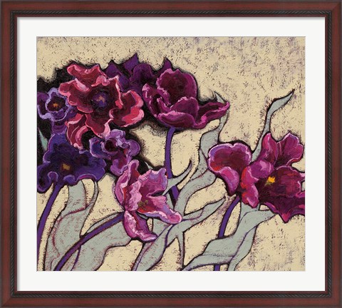 Framed Ruffled Tulips Beige Print