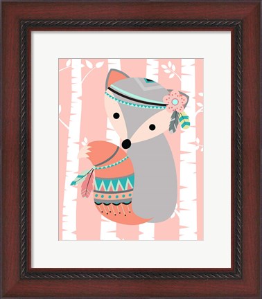 Framed Tribal Fox Girl I Print