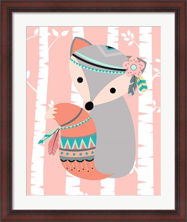 Framed Tribal Fox Girl I Print