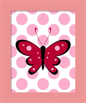 Framed Butterfly Polka Dots Print