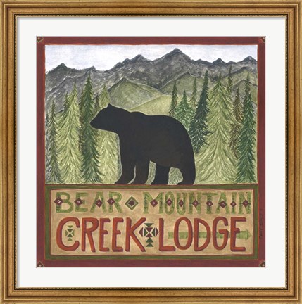 Framed Bear Mountain Creek Lodge Print