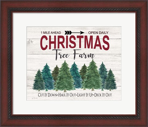 Framed Deck It Out Christmas Tree Farm Print