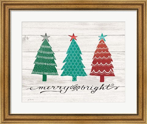 Framed Merry &amp; Bright Trees Print