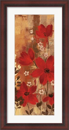 Framed Floral Symphony Red I Print