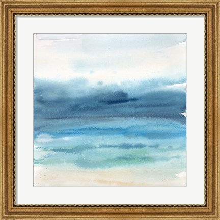 Framed Indigo Seascape I Print