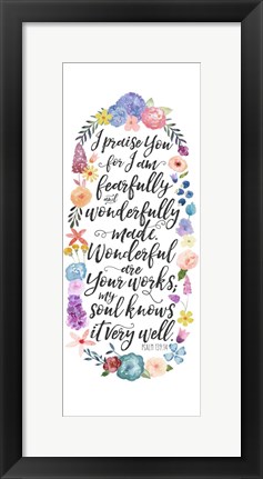 Framed Floral Bible Verse Panel II Print