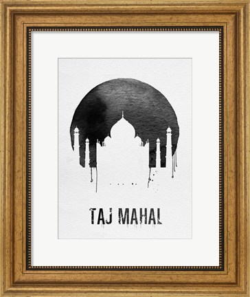 Framed Taj Mahal Landmark White Print