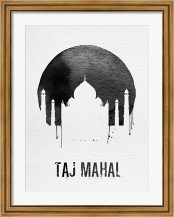 Framed Taj Mahal Landmark White Print