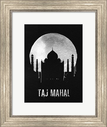 Framed Taj Mahal Landmark Black Print