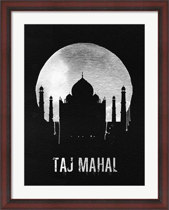 Framed Taj Mahal Landmark Black Print