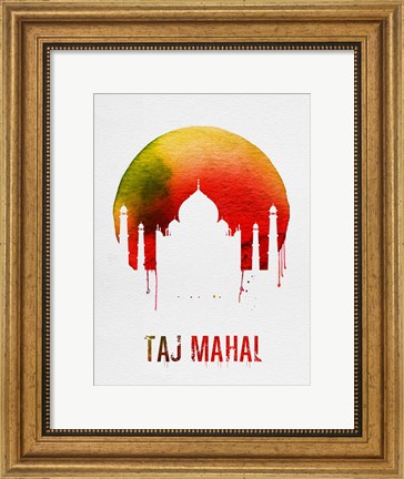 Framed Taj Mahal Landmark Red Print