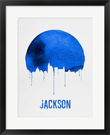 Framed Jackson Skyline Blue Print
