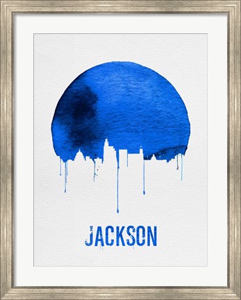 Framed Jackson Skyline Blue Print