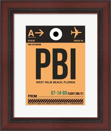 Framed PBI West Palm Beach Luggage Tag I Print