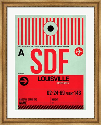 Framed SDF Louisville Luggage Tag II Print