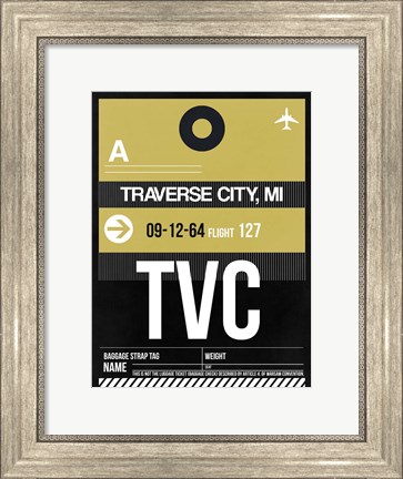 Framed TVC Traverse City Luggage Tag II Print