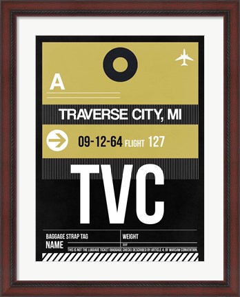 Framed TVC Traverse City Luggage Tag II Print