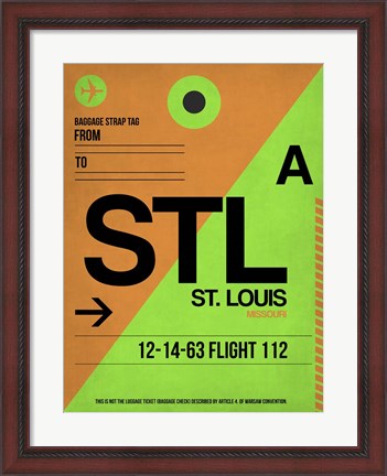 Framed STL St. Louis Luggage Tag I Print