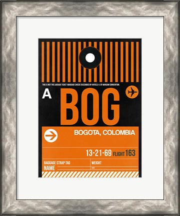 Framed BOG Bogota Luggage Tag II Print