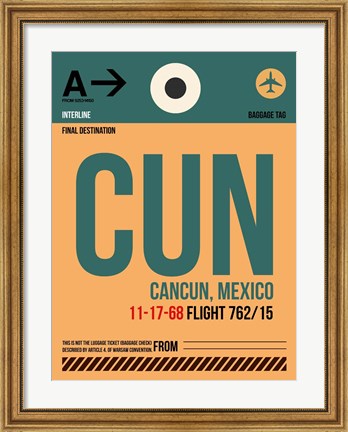 Framed CUN Cuncun Luggage Tag I Print