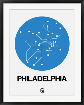 Framed Philadelphia Blue Subway Map Print