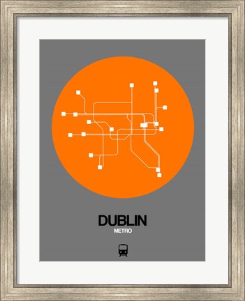 Framed Dublin Orange Subway Map Print