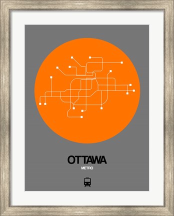 Framed Ottawa Orange Subway Map Print