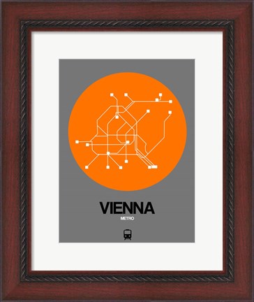 Framed Vienna Orange Subway Map Print