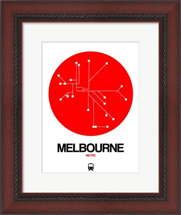 Framed Melbourne Red Subway Map Print