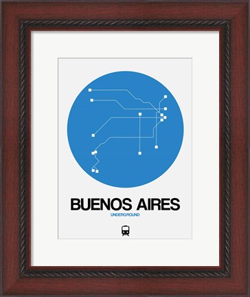 Framed Buenos Aires Blue Subway Map Print