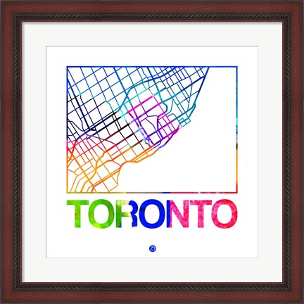 Framed Toronto Watercolor Street Map Print