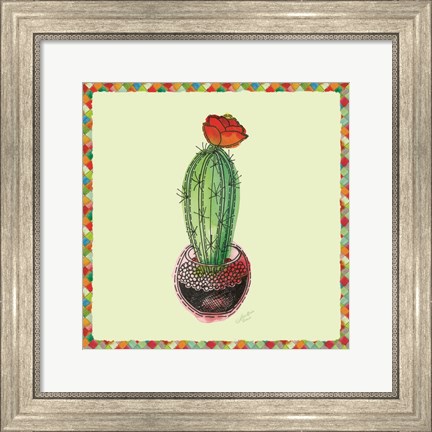 Framed Rainbow Cactus I Print