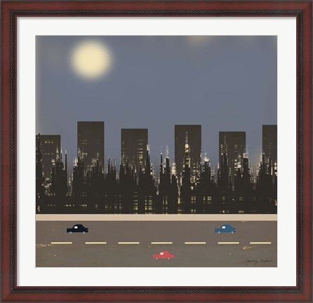 Framed Nightime in the City II Print