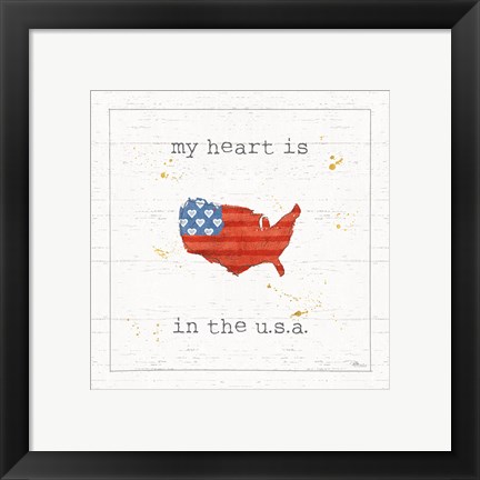 Framed USA Cuties II Shiplap Print