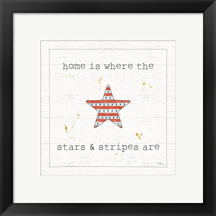 Framed USA Cuties IV Shiplap Print