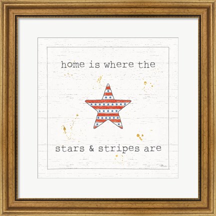 Framed USA Cuties IV Shiplap Print