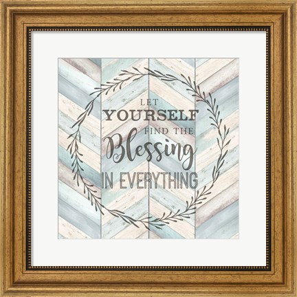 Framed Find the Blessing Chevron Print