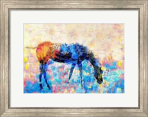 Framed Mondrian Horse Print