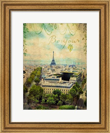 Framed Bonjour Paris Print