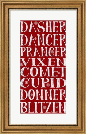 Framed Reindeer Roll Call Print