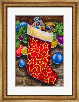 Framed Christmas Stocking Print