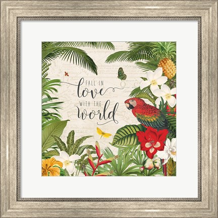 Framed Parrot Paradise V Print