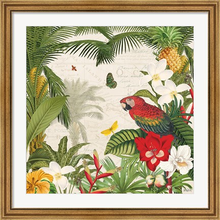 Framed Parrot Paradise III Print