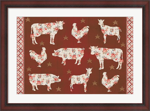 Framed Farm Patchwork IV Print