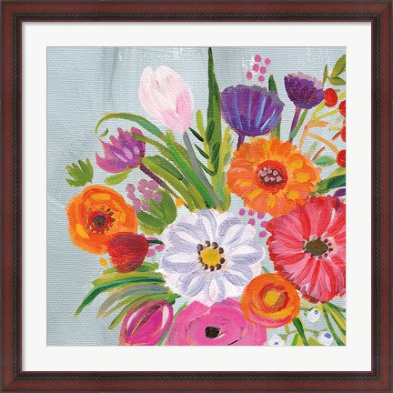 Framed Vintage Floral IV Flipped Print