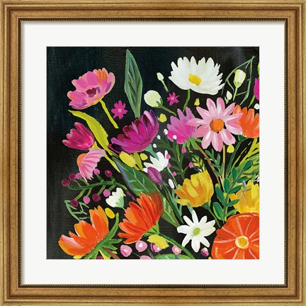 Framed Vintage Floral I Print